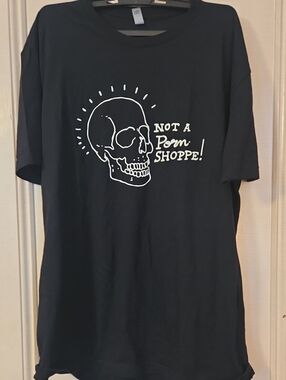 Next Level Apparel Black Tee with White Skull Graphic